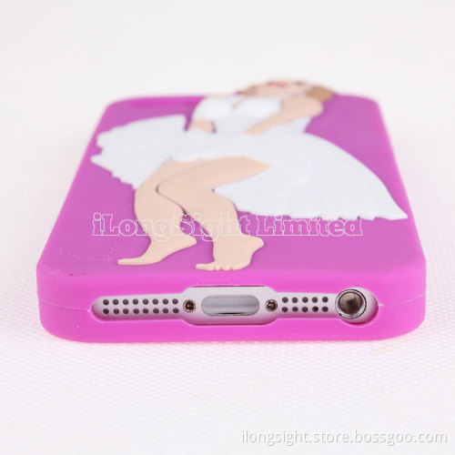 Sexy Girl marilyn monroe silicone case for iphone 5